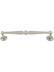 Atherton II Cabinet Pull with Knurled Footplates - 8 inch Center-to-Center in Polished Nickel.